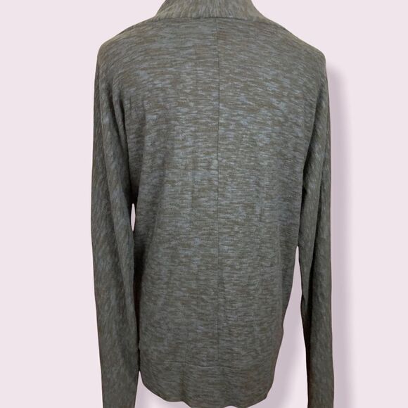 Lumiere slate blue space dye faux wrap soft lightweight sweater L - Picture 3 of 7